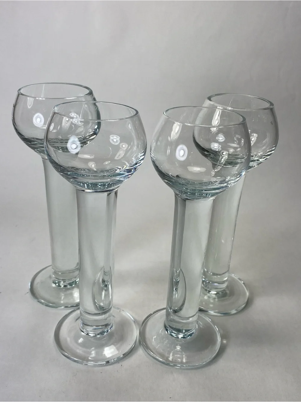 Set 4 Norwegian Linie Aquavit MCM Mid Century Modern Clear Glass Shot Glasses